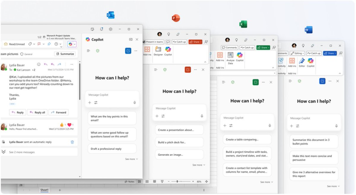 BIG NEWS! M365 Copilot Chat comes to the Microsoft 365 apps. Free and built-in to Word, Excel, PPT, Outlook and OneNote 🎉

Details in the blog, linked in the post below 👇