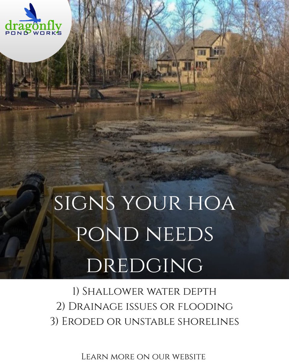 DragonflyWorks's tweet image. Is your HOA pond showing signs of trouble?

It may be time for dredging. Learn more: dragonflypondworks.com/blog/atlanta-h…

#PondManagement #HOA #Dredging