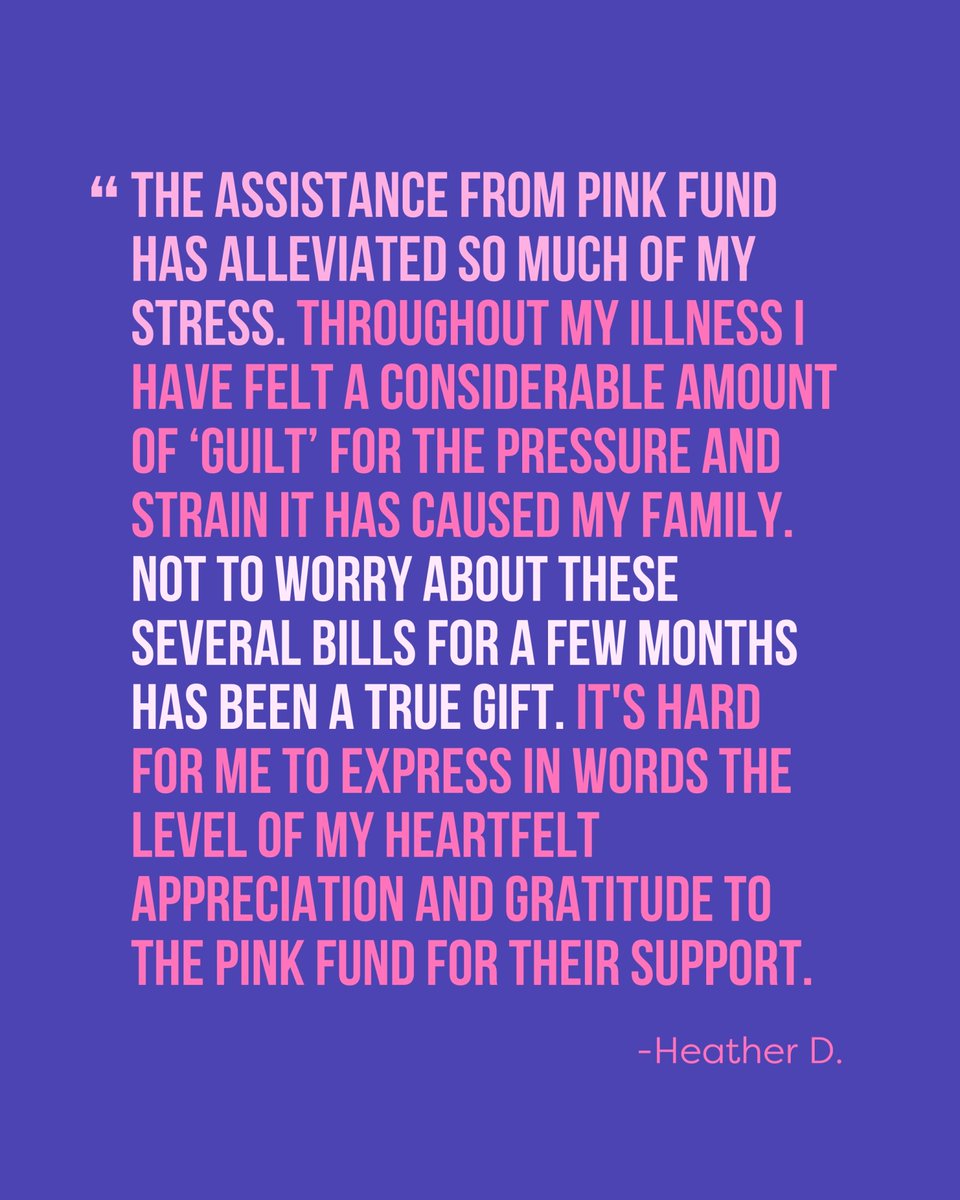 Thanks to generous donors, patients like Heather can focus on healing instead of financial stress. Your gift today can lift the weight of worry for another breast cancer patient in need. 🙏 Donate now and make a difference.