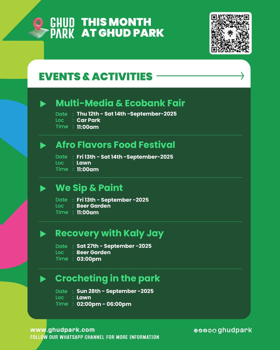 Creative &amp; Chill Vibe...
Paint, sip, crochet, recover, repeat. Ghud Park’s September is a canvas of flavor, art, and wellness.
#WeSipAndPaint #CreativeInThePark #CrochetAndChill #ArtInAccra #GhudParkCreatives #ghudpark #accramall #accra