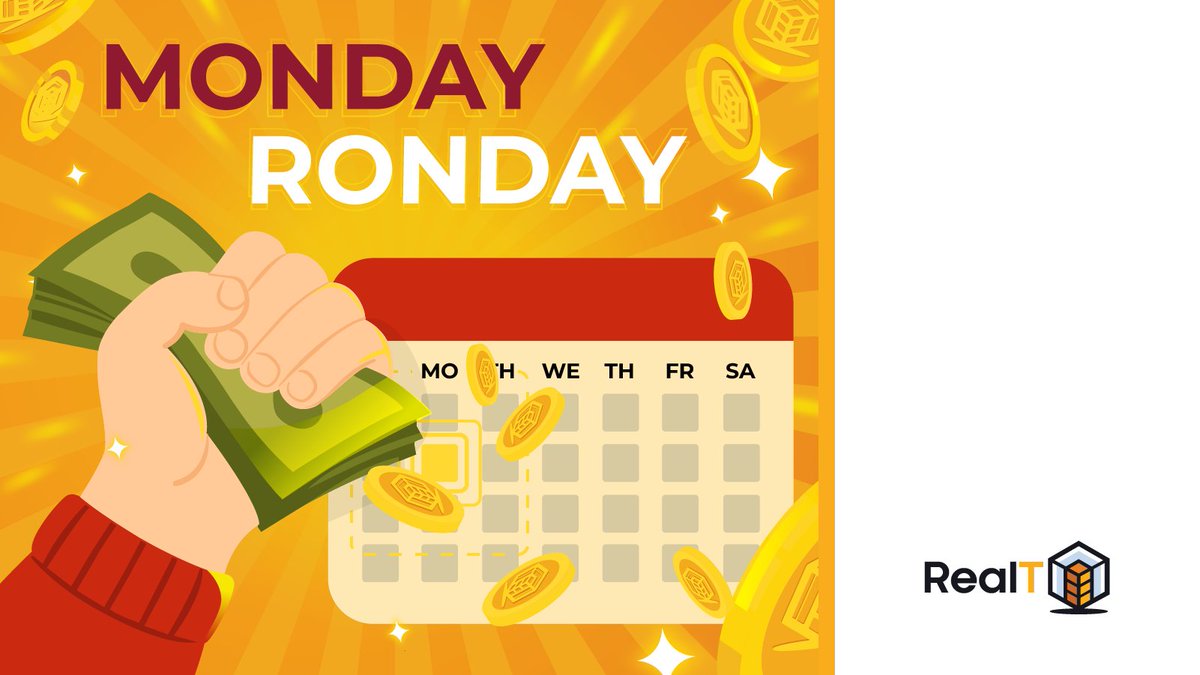 RealTPlatform's tweet image. 🙌 Happy Ronday, RealT community!

💰 Your rental income is here. Share your plans for this week's distribution by replying to this tweet.

#RealT #WeeklyRent #Ronday