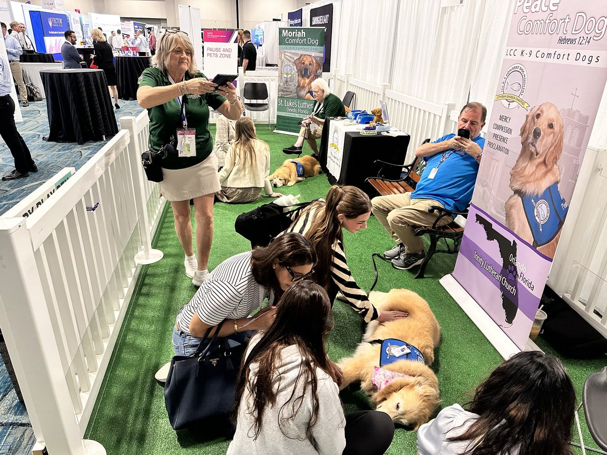 DrBuiPathology's tweet image. It was great to see therapy #dogs and #message sessions at #CAP25! Connecting with our non-human companions and prioritizing #wellness are important. @Pathologists @MoffittNews @FLPathologists @CAPA_comm