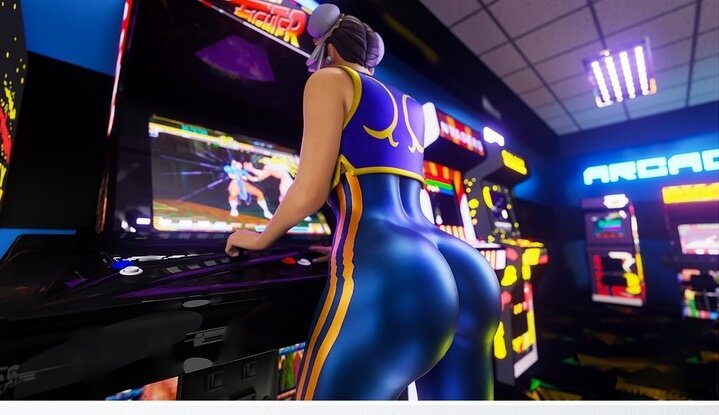 SlutChunLi's tweet photo. Tehe just here alone at the arcade playing a game ~ https://t.co/0sSdzoHVVL