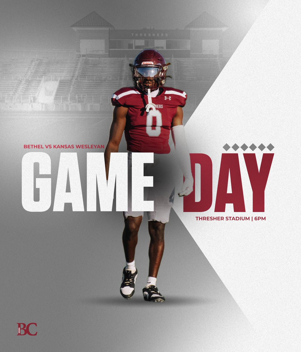 Bethel College FB (@threshers_fb) on Twitter photo No place like home. See you at Thresher Stadium!
🆚: Kansas Wesleyan
⏰: 6 PM
🏟️: Thresher Stadium
#RollOn | #TTPP
🔗: kcacnetwork.com/bethel No place like home. See you at Thresher Stadium!
🆚: Kansas Wesleyan
⏰: 6 PM
🏟️: Thresher Stadium
#RollOn | #TTPP
🔗: kcacnetwork.com/bethel