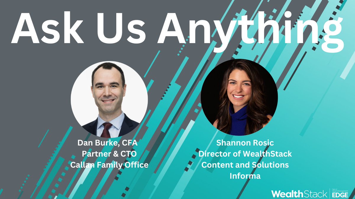 Next on the WealthStack podcast: Inside the tech stack of a family office w/ Dan Burke, CTO of Callan Family Office. We're talking AI, data, integration &amp; what keeps tech leaders in the UHNW space up at night. Drop your Qs for the Ask Us Anything segment - we're recording 9/17!