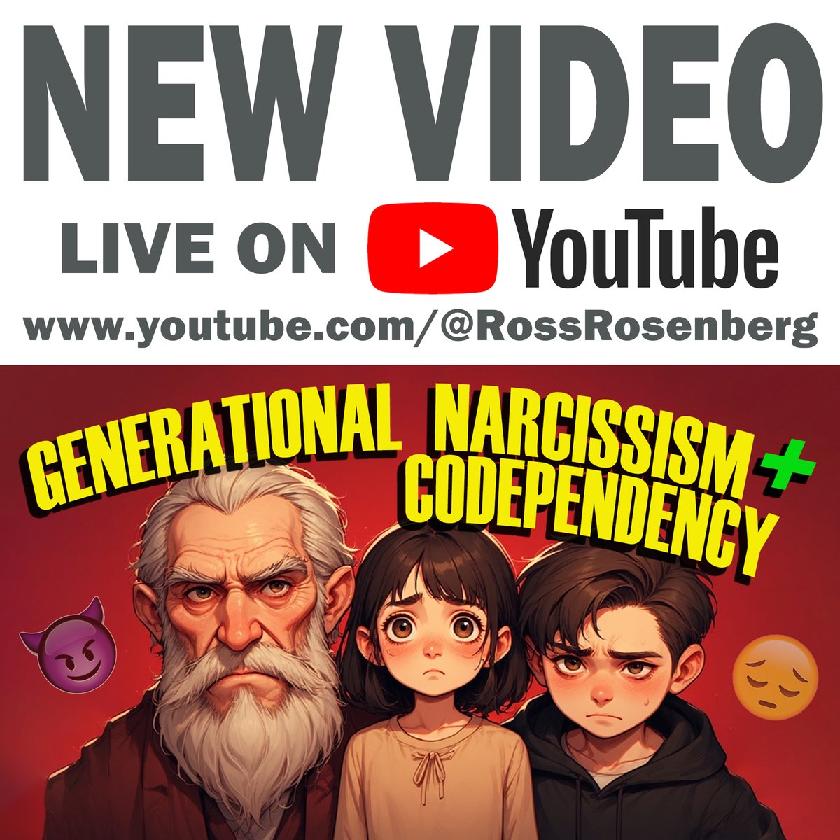 RossRosenberg1's tweet image. Watch: youtu.be/86eGwbYyVFQ

Narcissism and codependency don’t just appear out of nowhere — they are passed down through families, generation after generation.

#narcisssism #codependency #generationaltrauma #childhoodtrauma #familydynamics #therapy