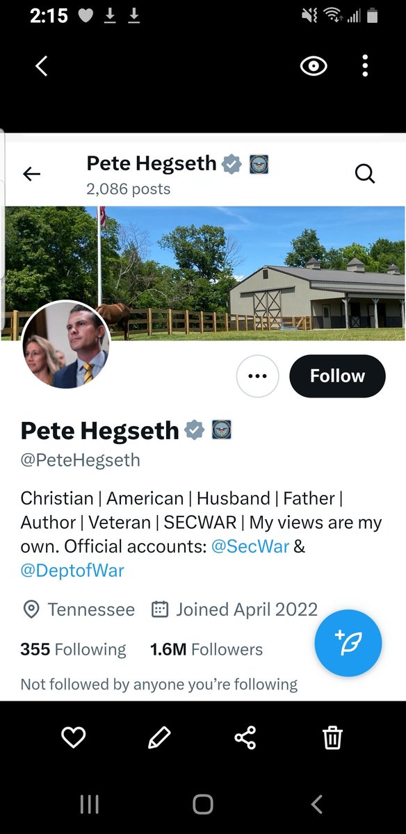 universenus's tweet photo. @RpsAgainstTrump Hey #PeteHegseth you're Trump's best butt plug! Asshole you are the SCUM OF HUMANITY  stop bragging about it mother fuc*er! 
Hey #goodAmericans this bastard is a #Christian 😂😂😂😂
What the fuck is Dept of War? Or Sec War? These bastards should be thrown in prison. https://t.co/UU6toGqwB3