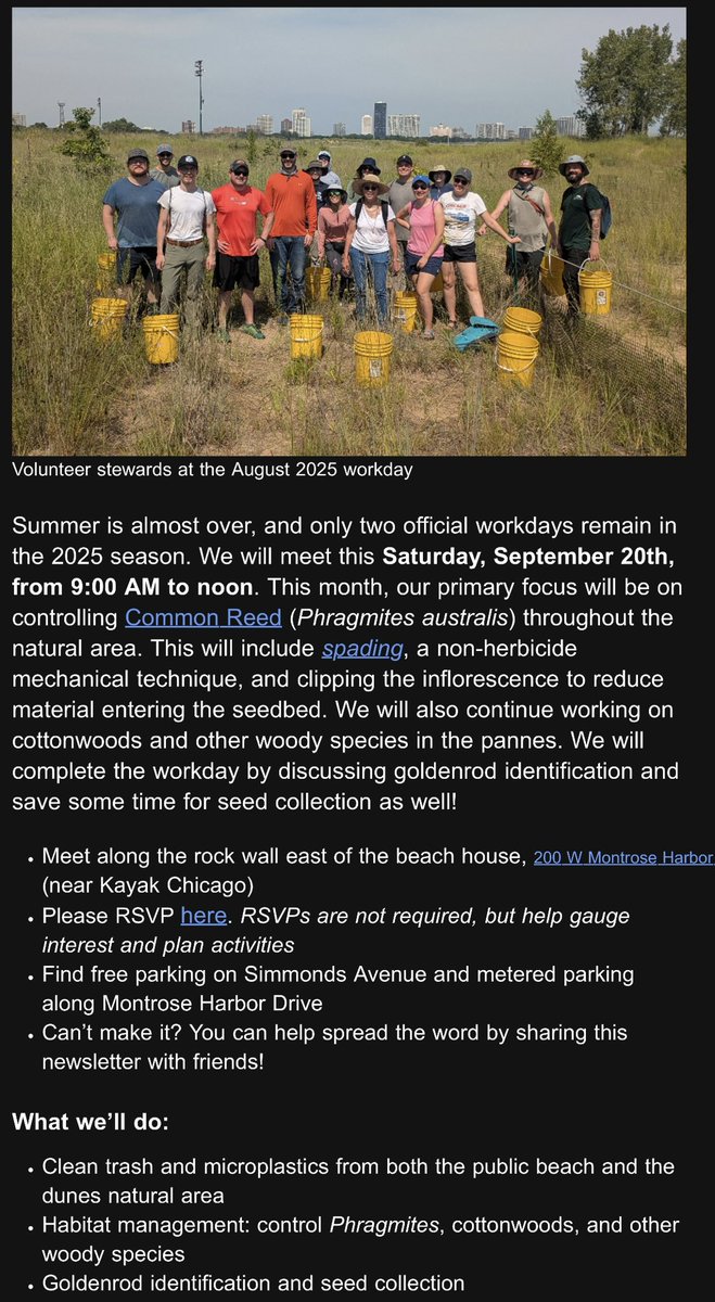 Montrose Dunes Stewardship Workday: This Saturday, September 20