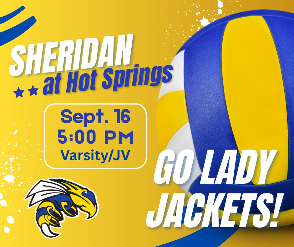 The Lady Jackets play Tuesday, Sept. 16, at Hot Springs. Tickets are $7 and can be purchased online at the following link: shorturl.at/fzwQk. Go Lady Jackets!
