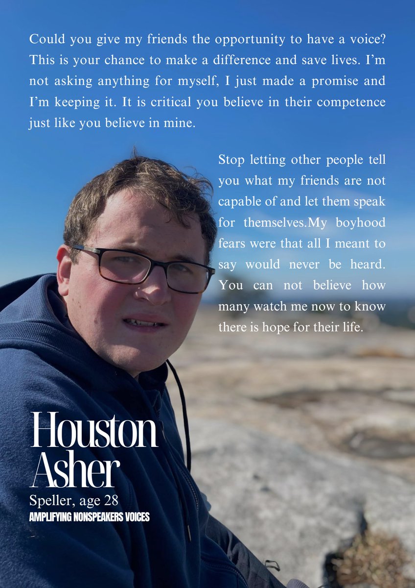 nonspeakersv's tweet photo. Houston Asher, speller age 28
#autism #nonspeakingautism #spellers #rpm #s2c #spelltocommunicate #autismfamily #autismmoms #autismdads https://t.co/VZqmkcfgcq