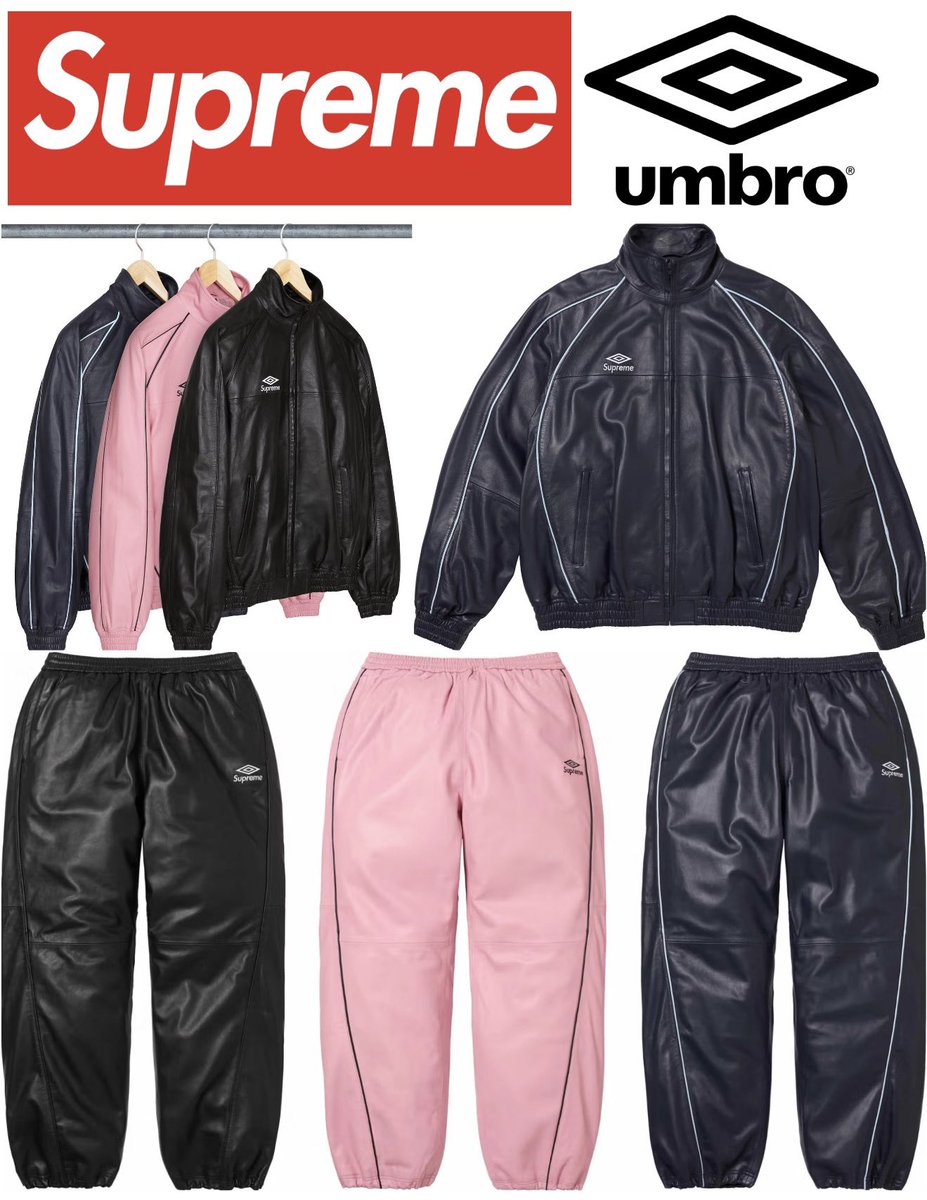 Supreme®/Umbro® Leather Track Jacket and Pants are set to drop