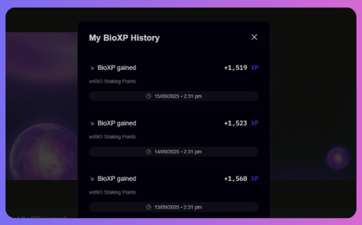 0xalphaforme's tweet photo. my veBio is not decrease but earning BioXP is decreasing day by day, which is mean more ppl are into staking $bio @BioProtocol ??? 

who with me ? 

$Bio #veBio #BioXP https://t.co/pyDVTtOXin