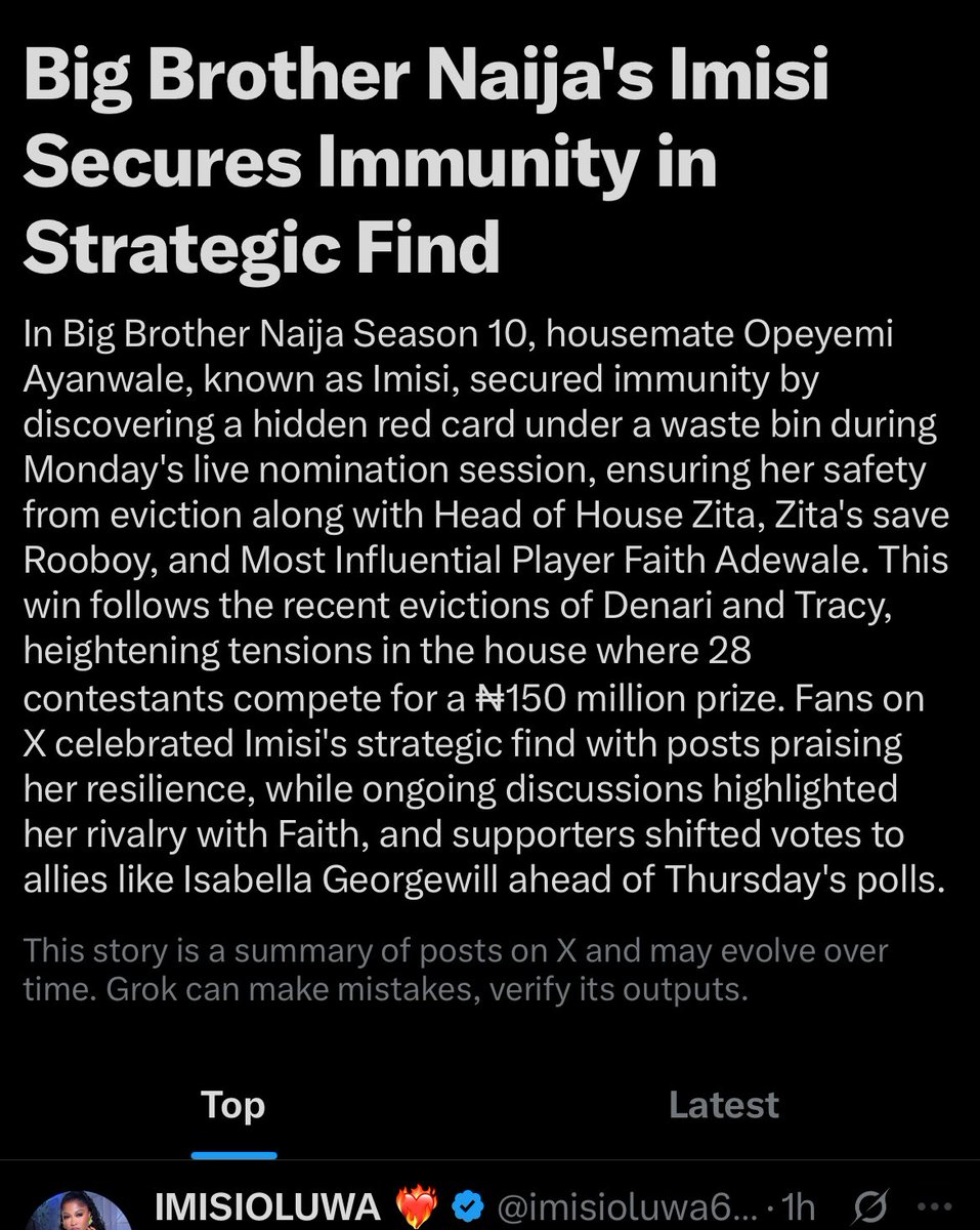 IMISI WON #BBNaija tweet media