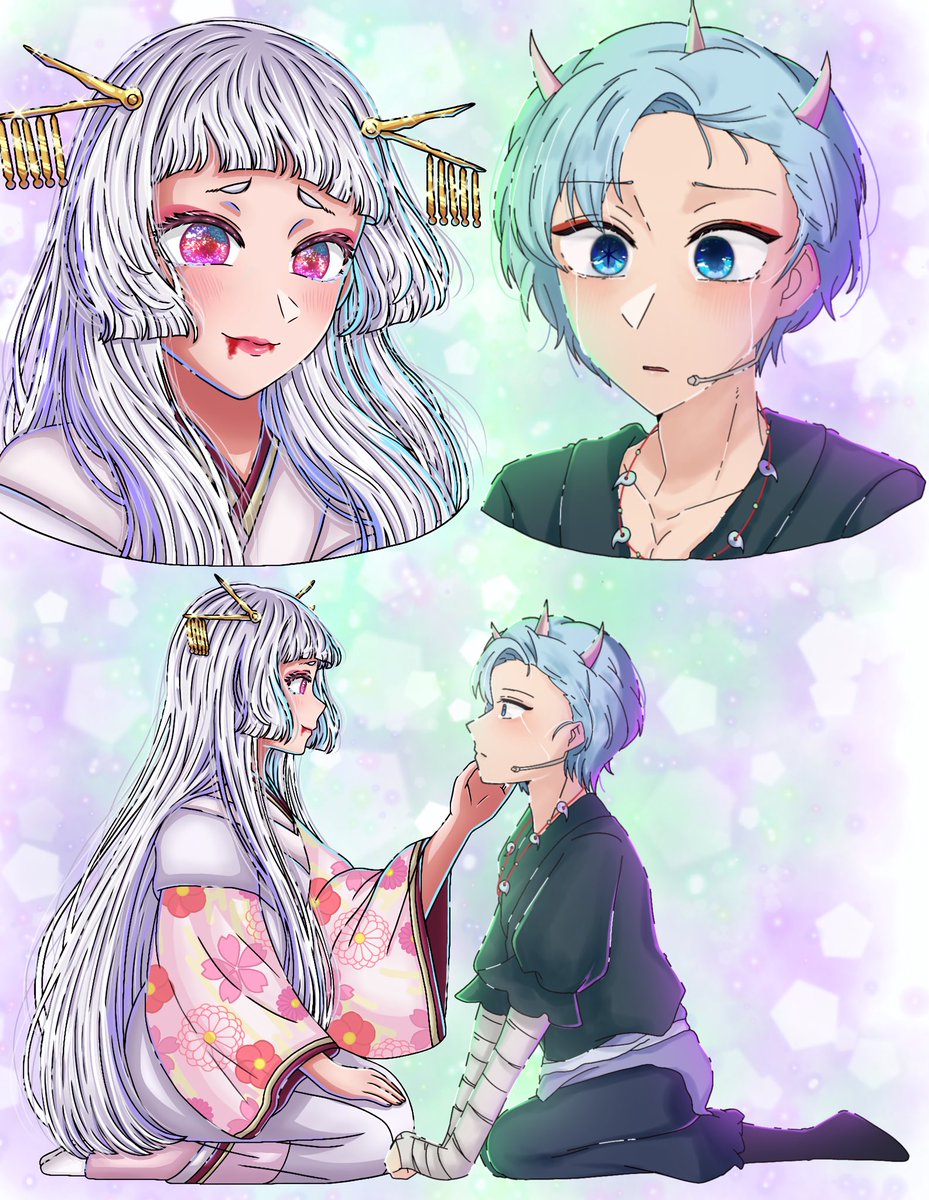 【 推しの子 】
     — <a href="/min_li7_/">☆Min_</a> and I did a collab!! They did Princess Saya while I did Touki!
     — I love their art so much so to say I was ecstatic for this is an understatement 🥹

#OshiNoKo #推しの子 #AkaneKurokawa #AquaHoshino #art #artcollab