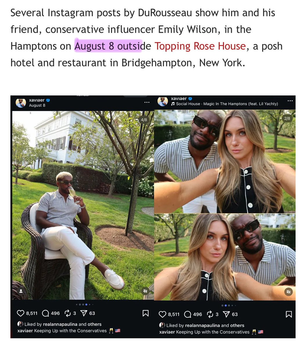 Villgecrazylady's tweet image. Holy crap. Remember that weird Rightwing influencer “fight” over the engagement ring and then those bizarre photos of Temu Sisqó and that Emily chick in the Hamptons right before they went to Israel, back in August? 

Turns out they were part of an “intervention” for Charlie Kirk…