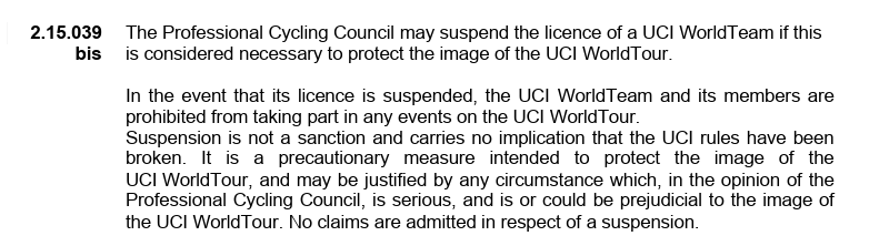 Just leaving this UCI rule here for no reason.