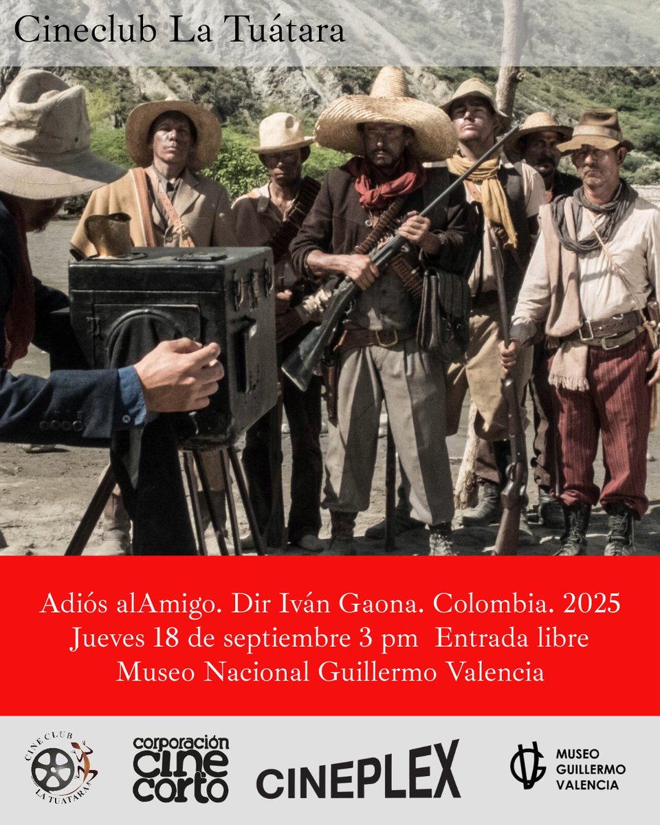 Adiós al Amigo. Dir. Iván Gaona. Colombia. 2025
Jueves 18 de septiembre / Museo Nacional Guillermo Valencia / 3pm
#PopayanCultural #Popayan
