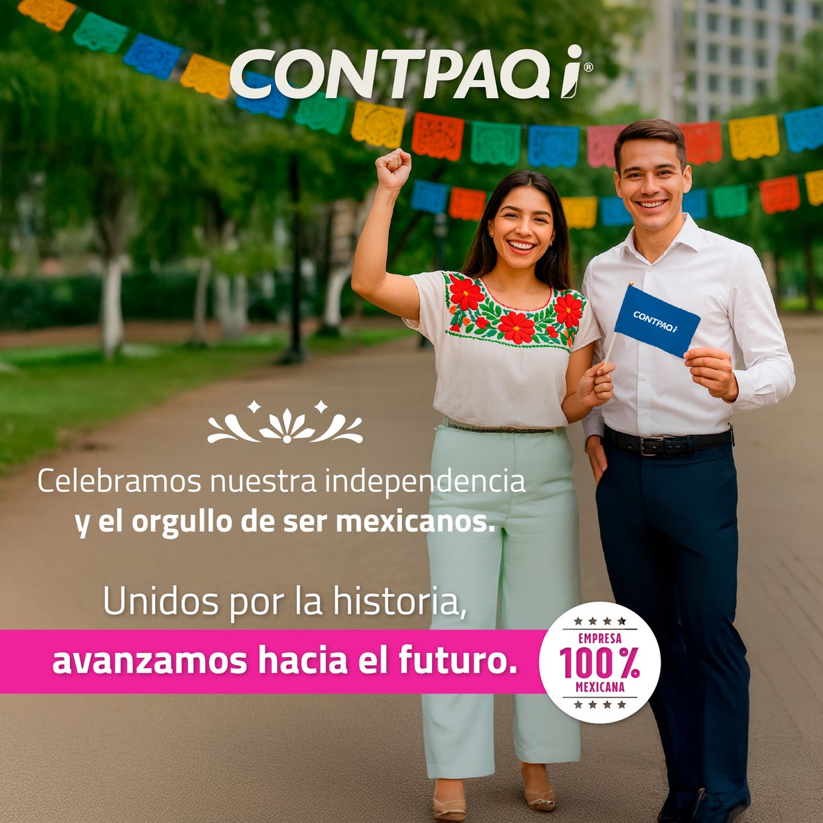 En CONTPAQi celebramos nuestra independencia y el orgullo de ser una empresa 100% mexicana.

Unidos por la historia, avanzamos hacia el futuro con innovación para las empresas del país. 

#OrgulloMexicano #16deSeptiembre #EmpresaMexicana #CuentasConCONTPAQi
