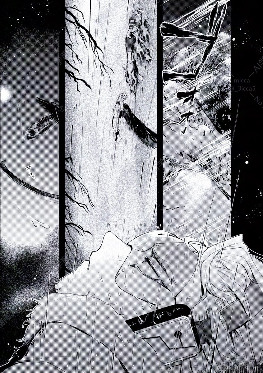 _3icca5's tweet image. 【9/21 鷹飛ぶ空はえんじ色 9】
ホー炎新刊サンプル🦅🔥(1/4)

「残火 前編」
A5/36P/¥500(会場価格) 🅡18
通販は🐯さん予定

🦅が恋心を捨てようとする話のプロローグ
前編は思わせぶりな🔥さんに片想いしてる🦅ですが
最終的にはハピエンです！
 #0921鷹えん新刊情報