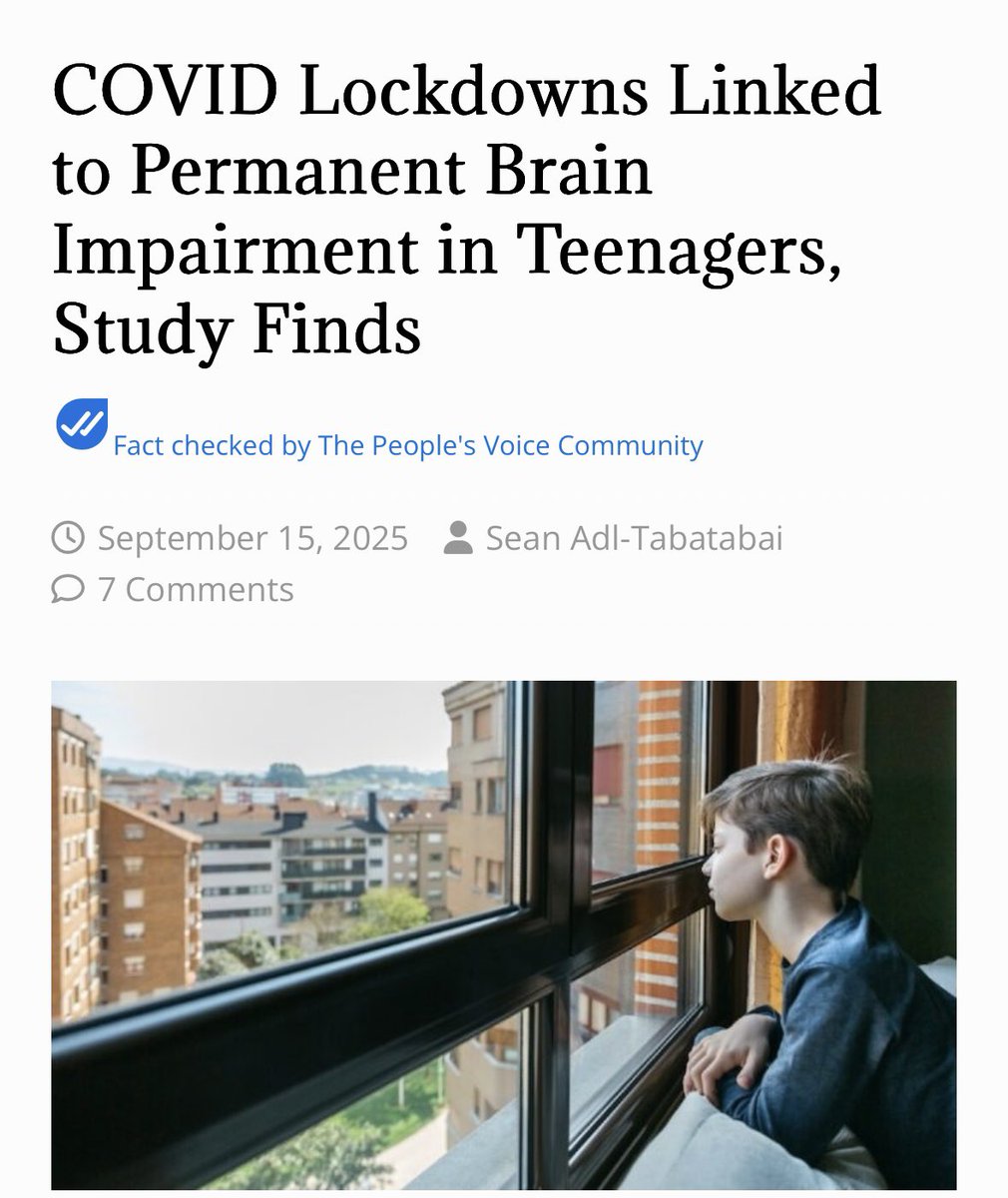 Breaking 🚨: The stress of COVID-19 lockdowns inflicted permanent brain impairment on teenagers, a damning new study reveals.

The study, published in the journal Translational Psychiatry, found that the pandemic unleashed long-term effects on teenagers and their stress-related