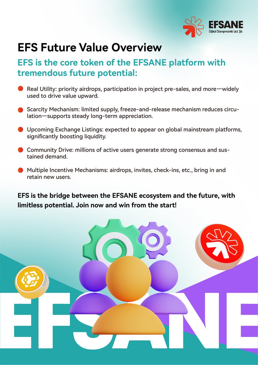 🚀 EFS: The core bridge connecting the EFSANE ecosystem to its future.
The EFS (freeze) token has unlimited potential and is about to reach a pivotal moment!

📅 On October 1st, EFS will launch its final pre-IPO super airdrop!
All qualified users will receive 20 EFS tokens as a