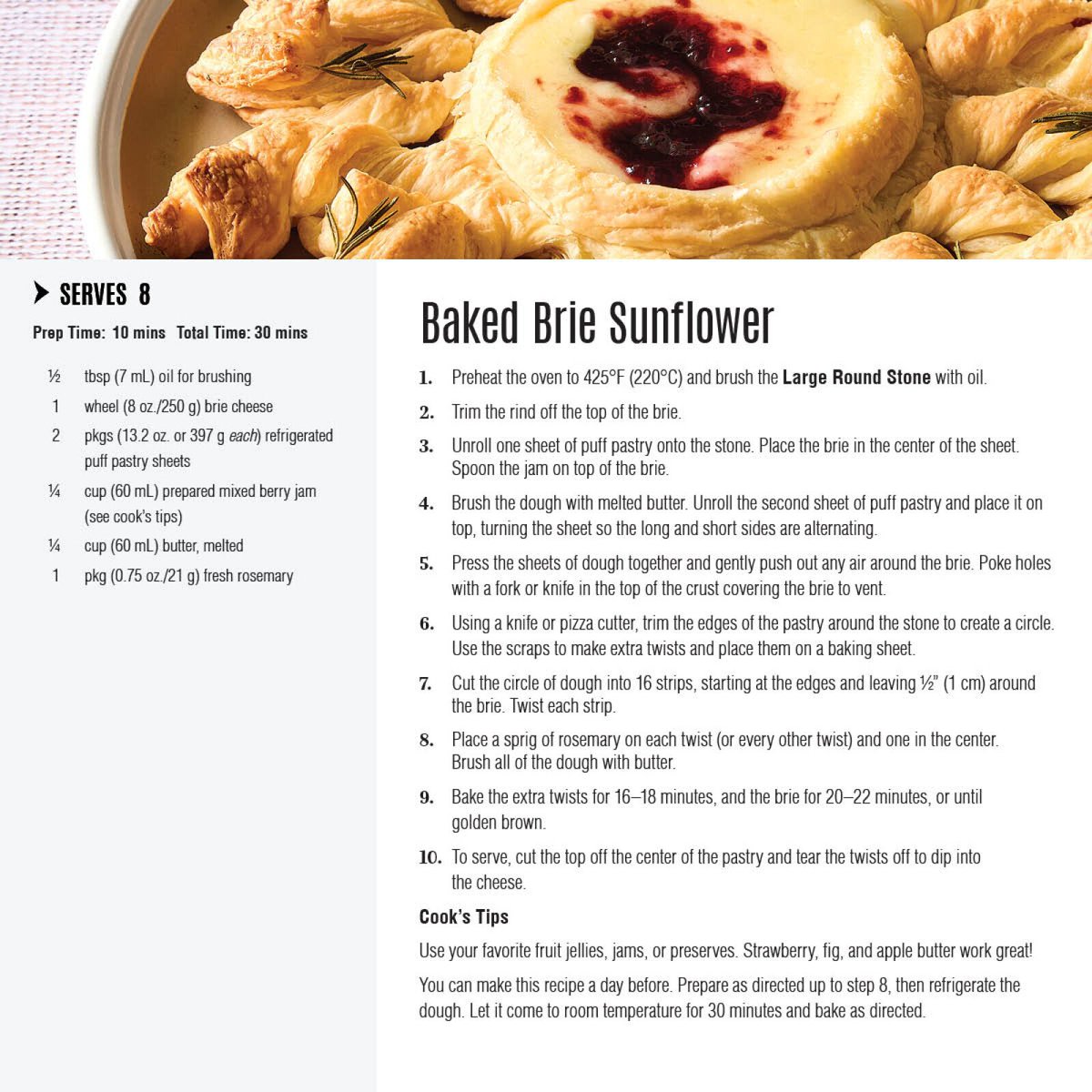 🌻🧀 A showstopper appetizer that’s as gorgeous as it is delicious!

This Baked Brie Sunflower wraps creamy brie and berry jam in golden puff pastry with buttery twists and fresh rosemary. Perfect for dipping and guaranteed to impress your guests.

✔️ Ready in 30 mins
✔️ Serves 8