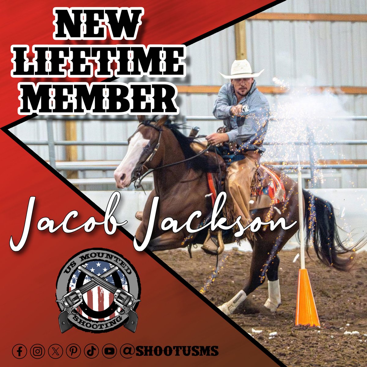 shootusms's tweet photo. We've got another one! Jacob Jackson is the newest #USMountedShooting LIFETIME member. Thank you for being with us for the long haul. We're looking forward to shooting with you. https://t.co/GANOBREU97