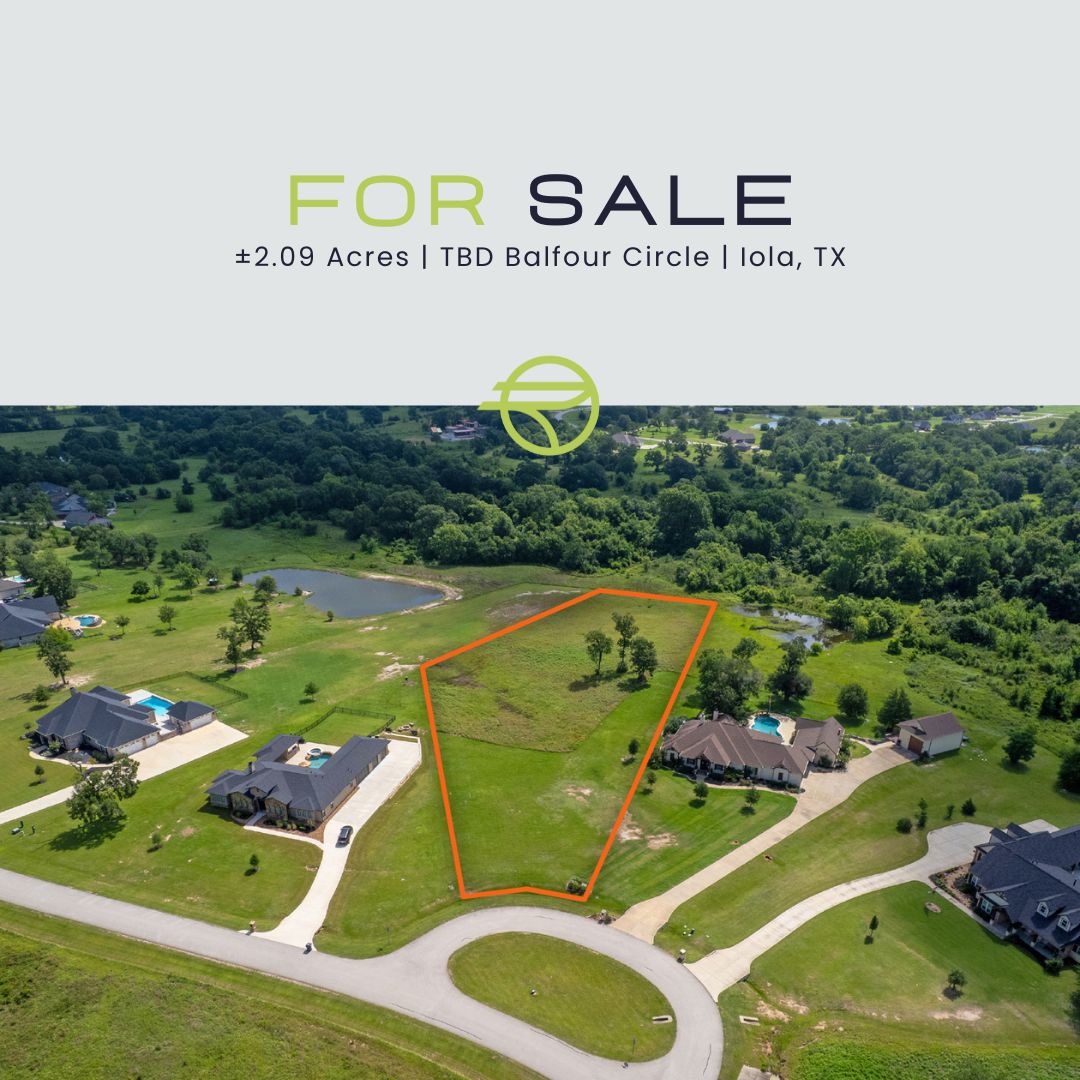RiverstoneLand's tweet photo. ✨ New Listing in Iola, TX! ✨

✔️ Prime lot ready for single-family construction
✔️ Zoned for Iola ISD
✔️ Easy access to Tower Point Shopping &amp; dining
✔️ Centrally located between Austin, Dallas, Waco &amp; Houston

Landon Allen
903.875.9798 | landon@riverstonecos.com https://t.co/4xuGeQ5ZNw