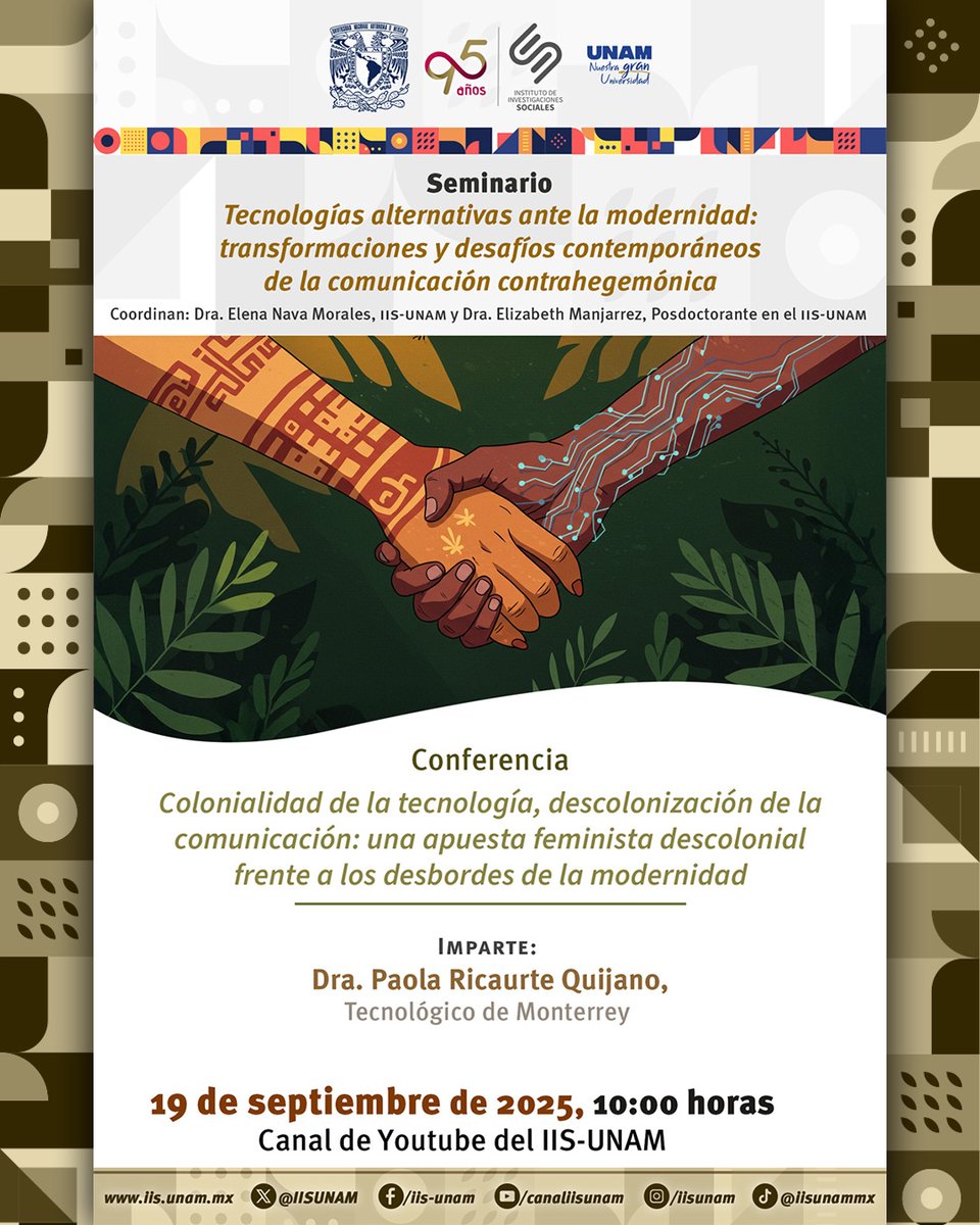 🗣️ Conferencia | 📻 Colonialidad de la tecnología, descolonización de la comunicación: una puesta feminista descolonial frente a los desbordes de la modernidad  ♀️