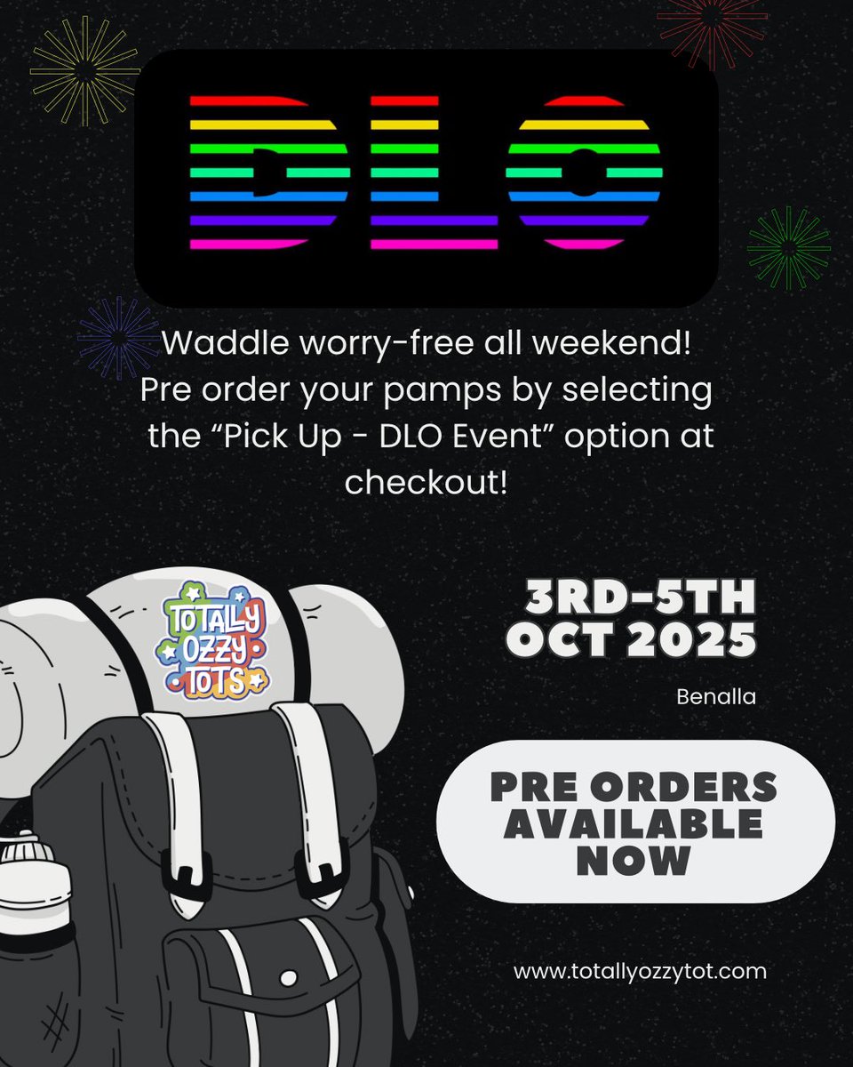 Preorder your outfits, accessories, and diapers now! Skip shipping and sold-out stress!🙌🏽

Select “Pick Up – DLO Event” at checkout. Bring your confirmation email to the Totally Ozzy Tots booth any day of DLO Odyssey (Oct 3–5) to grab your goodies! 🥳🛍️

<a href="/DiaperedLandOz/">Diapered Land of Oz</a>
