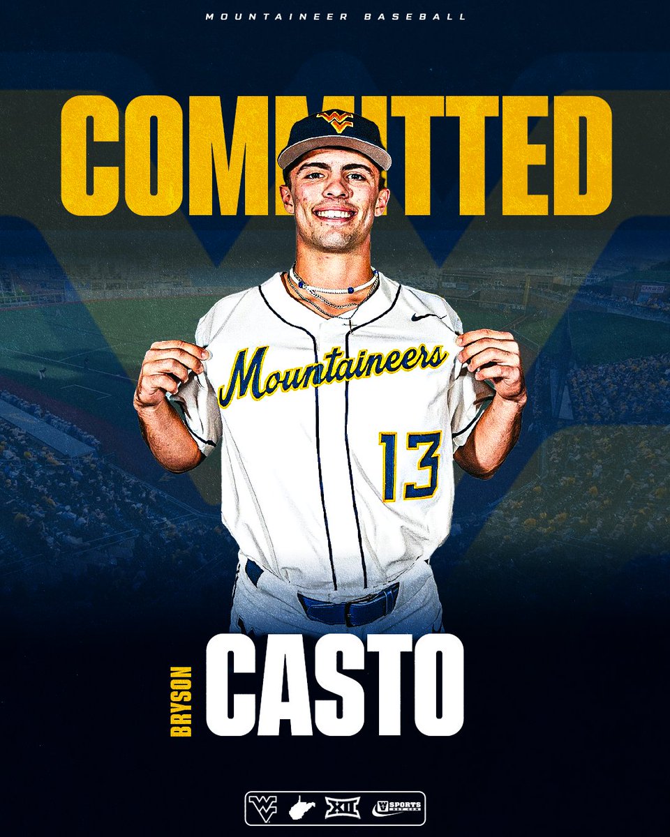 In-state addition for the Mountaineers. Ripley shortstop Bryson Casto, class of 2027, has committed to #WVU baseball.

Details 👉 gowvu.us/7r0