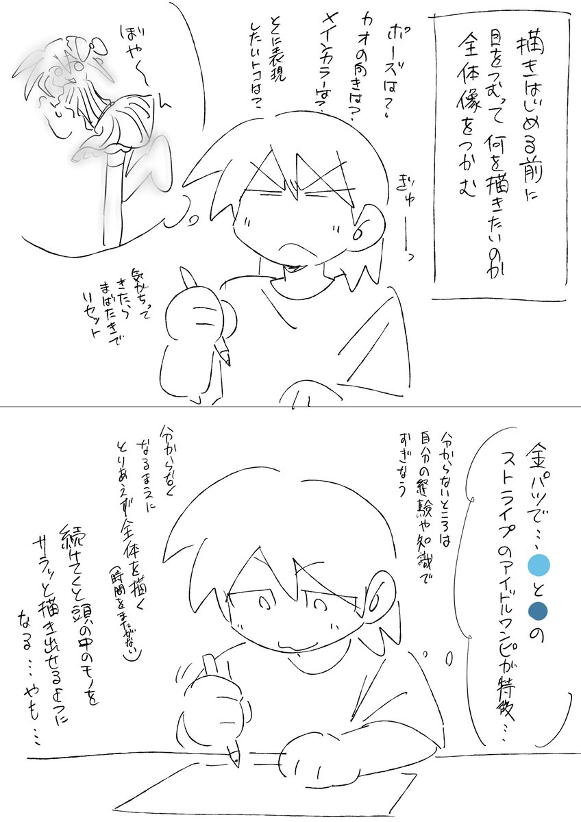 昔やってた遊びなんだけど、今思うと頭の中のデザインや構図をパッとと描き出したりしやすくなったのはこれのおかげかもしれない
あと「思ってたのと違う」みたいなのがそこまで起こらなくなった