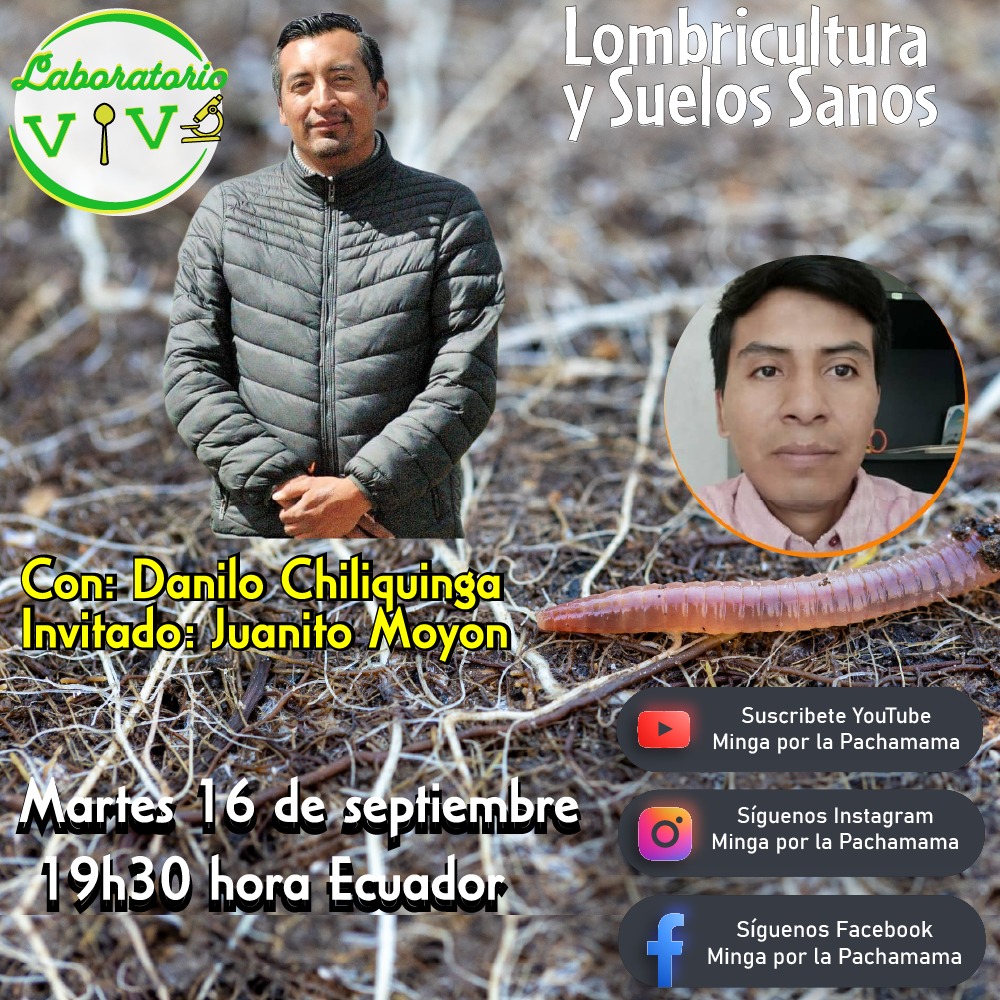🔬 Laboratorio Vivo 🔎
Martes 16 de septiembre 19h30 hora Ecuador
Lombricultura y suelos sanos
Con: Danilo Chiliquinga
Invitado: Juanito Moyon
🎤 YouTube
youtube.com/@mingaporlapac…
#lombricultura #suelo #regeneraciondelsuelo