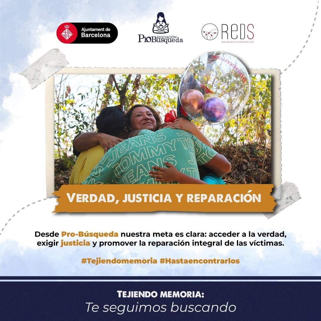 Como Pro Búsqueda nuestra meta es clara: acceder a la verdad, exigir justicia y promover la reparación integral de las víctimas. 

La búsqueda continúa, porque la verdad es un derecho que no prescribe.

Conoce más en 👉 asociacionprobusqueda.org/nosotros

#TejiendoMemoria #HastaEncontrarlos