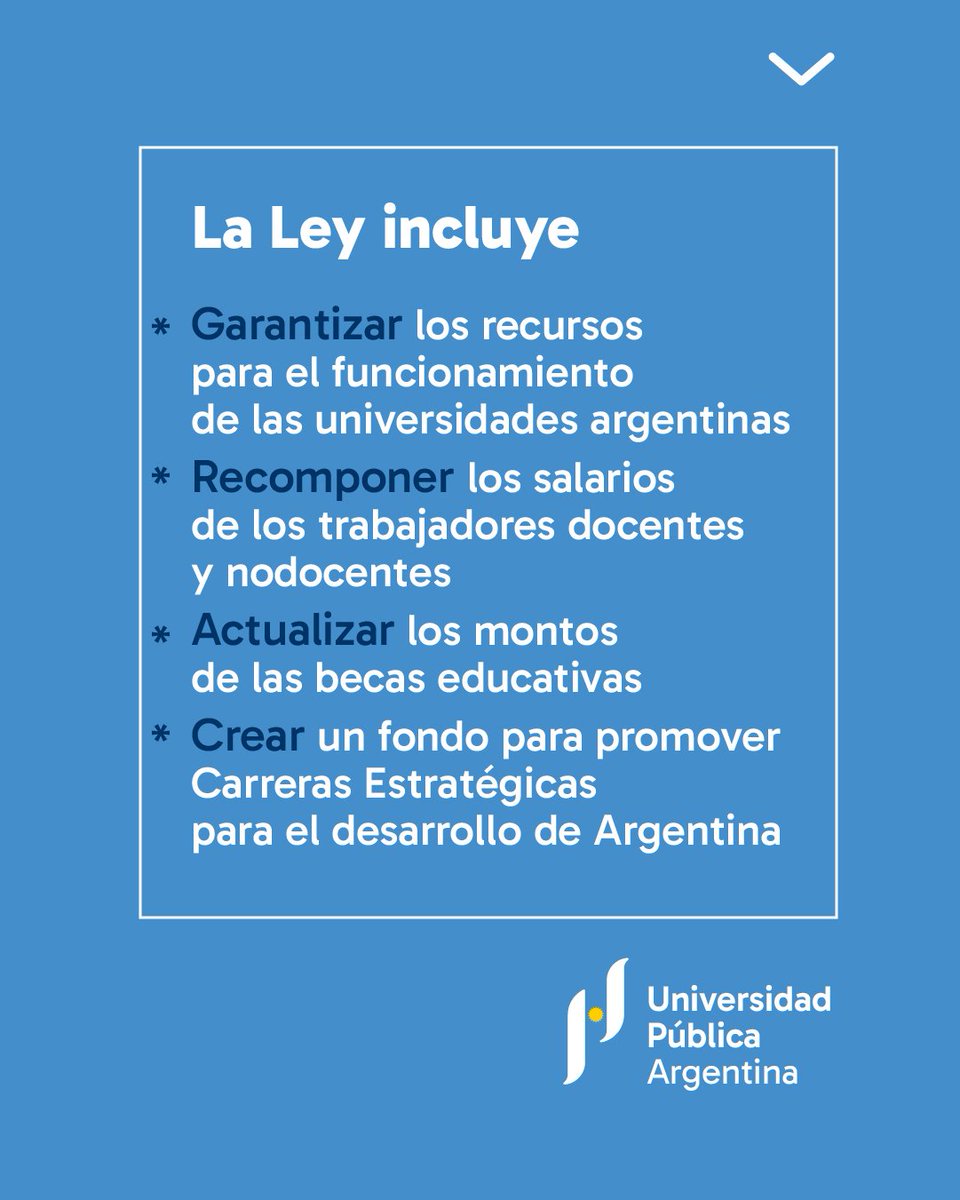El gobierno nacional debe garantizar los recursos para el normal funcionamiento de las Universidades Nacionales. La Ley de Educación Superior N° 24.521 establece que el Estado nacional es el responsable de proveer el financiamiento.
Pedimos a las y los legisladores que insistan