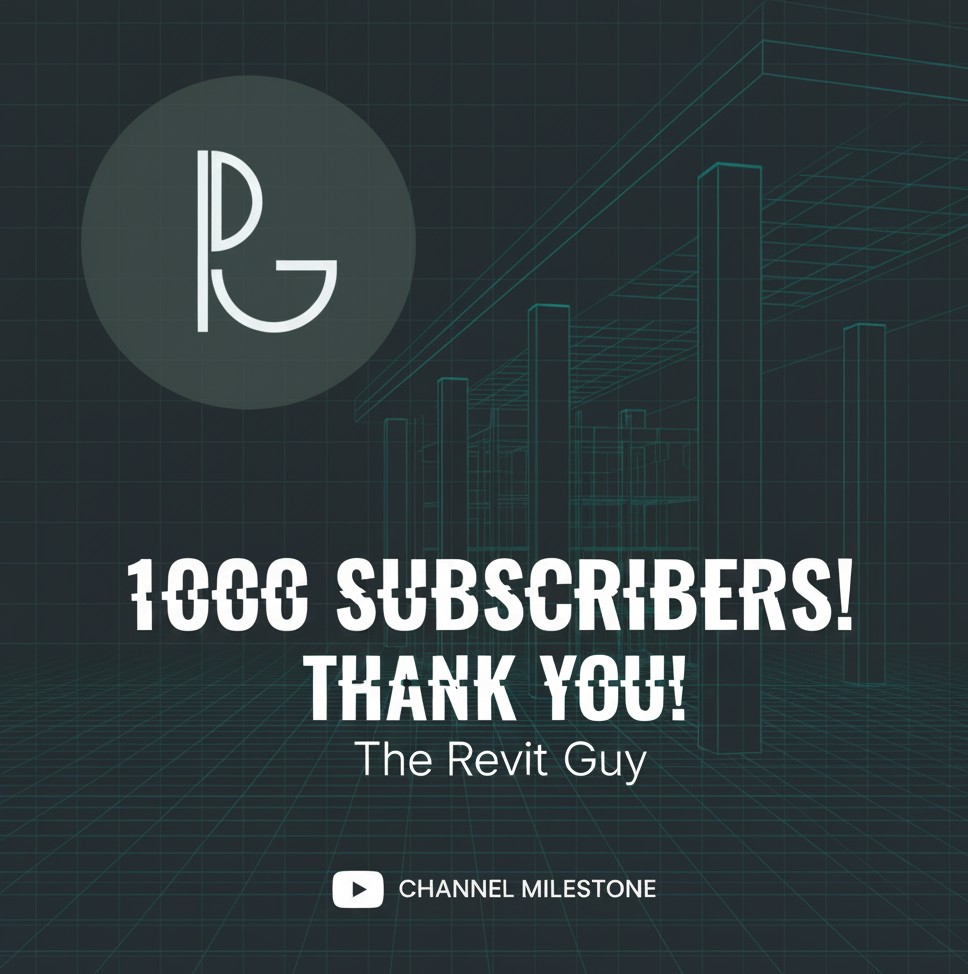 We did it! The Revit Guy just hit 1,000 subscribers on YouTube! I'm so grateful for everyone who's supported the channel. Thank you for helping me reach this incredible milestone. Let's keep building! #Revit #YouTube #1ksubscribers #Architecture

youtube.com/@irabs_
