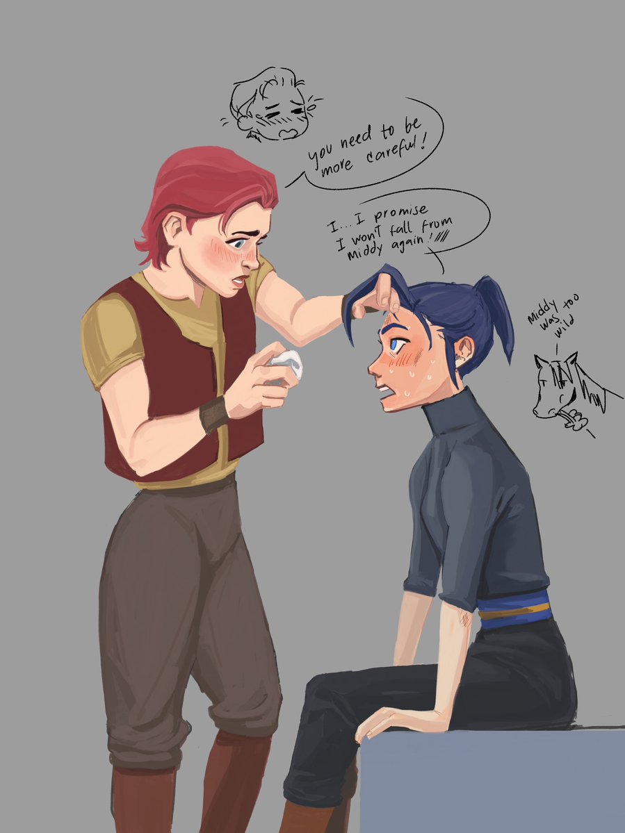 Kirammangoose's tweet image. Prince x stablehand au - Middy’s idea of bringing them together 😈😈😈