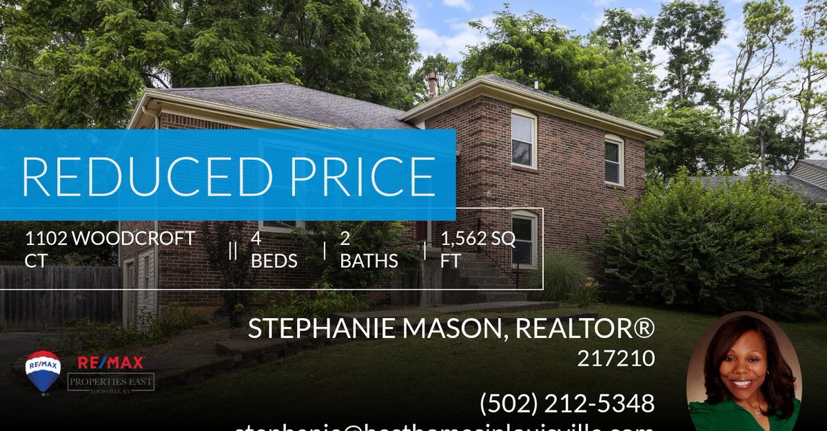 mason_steph's tweet photo. 📍 Reduced Price 📍 This recently reduced home at 1102 Woodcroft Ct in Louisville won't last long, so, don't wait to set up a showing! Reach out here or at (502) 212-5348 for more information!

Stephanie Mason, REALTOR®️
RE/MAX Pro... https://t.co/tIrGg6ahQf https://t.co/cKplgGuWZA