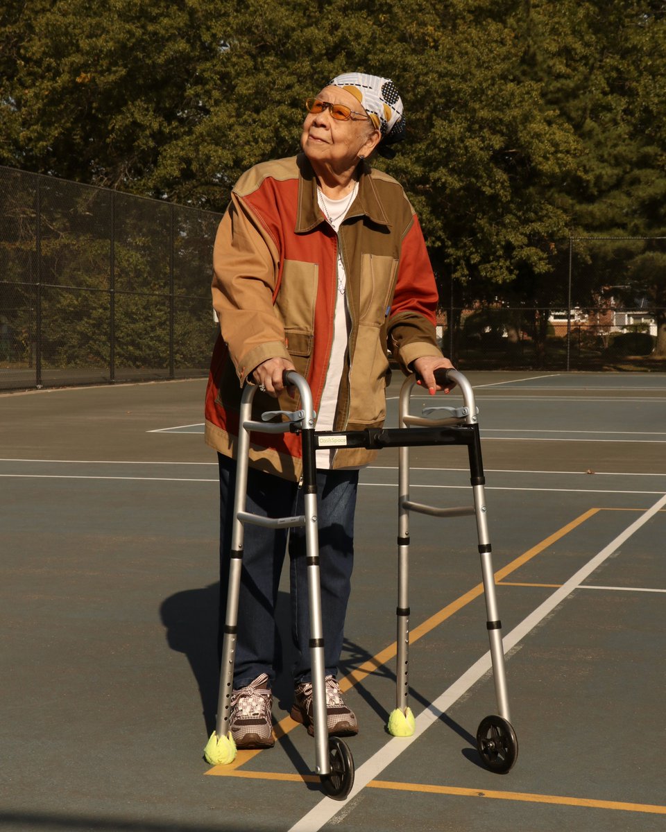 peter_devito's tweet image. did a photoshoot with my grandma on a tennis court because of the tennis balls on her walker 🎾