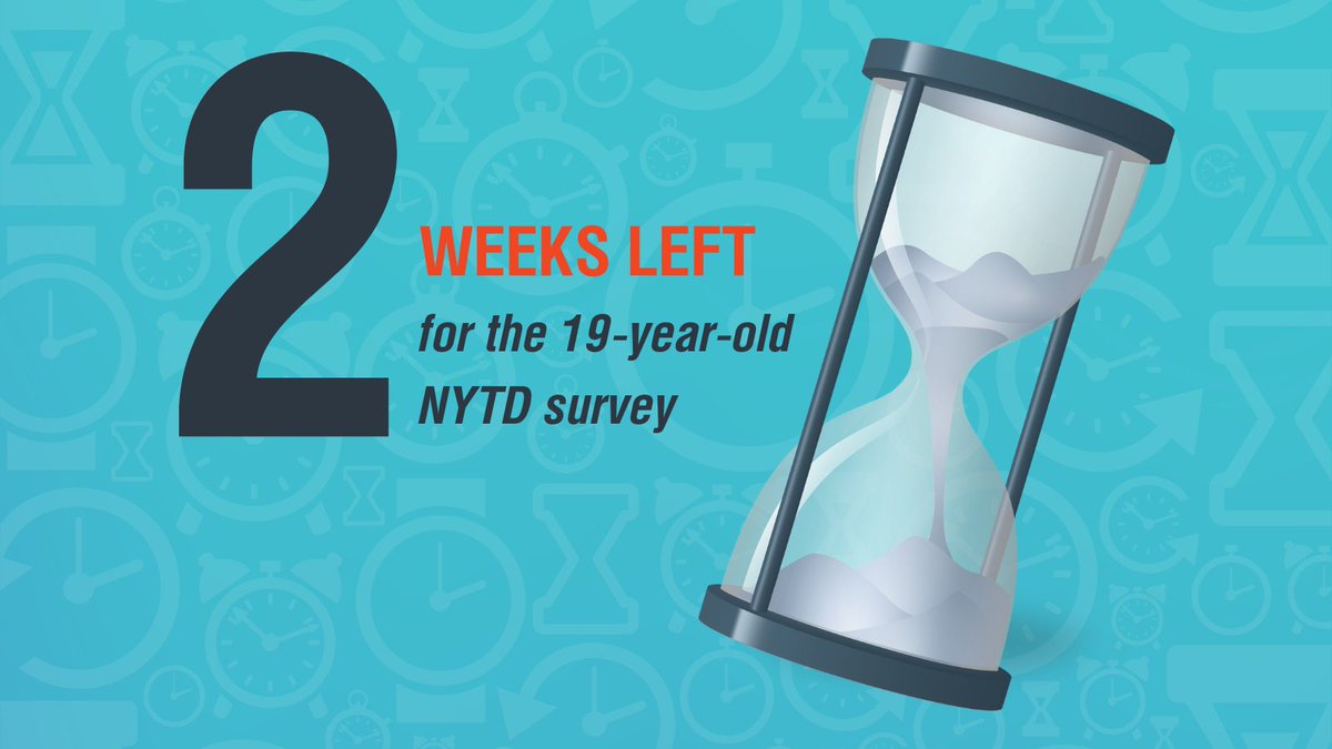 🚨The 19-year-old NYTD survey CLOSES September 30th, which means there are 2 WEEKS left to complete the survey! If you still have not completed the survey and would like to, update your contact info at nytdaz.com