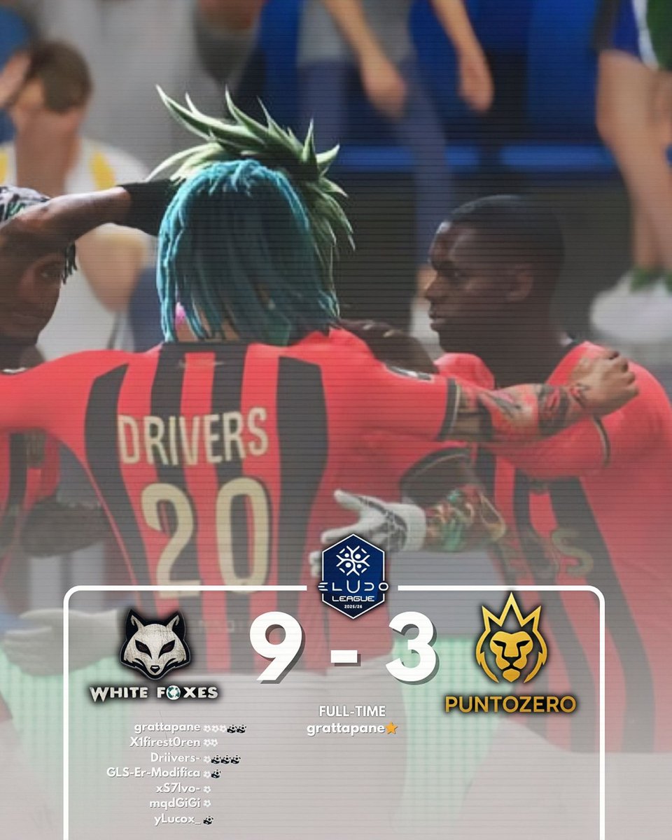 la prima serata conclusa così;
preseason di <a href="/eLUDO_official/">eLUDO</a> 

6-0✅ vs @WildFoxes

9-3✅ vs <a href="/PuntoZero/">Margarita CEa</a>