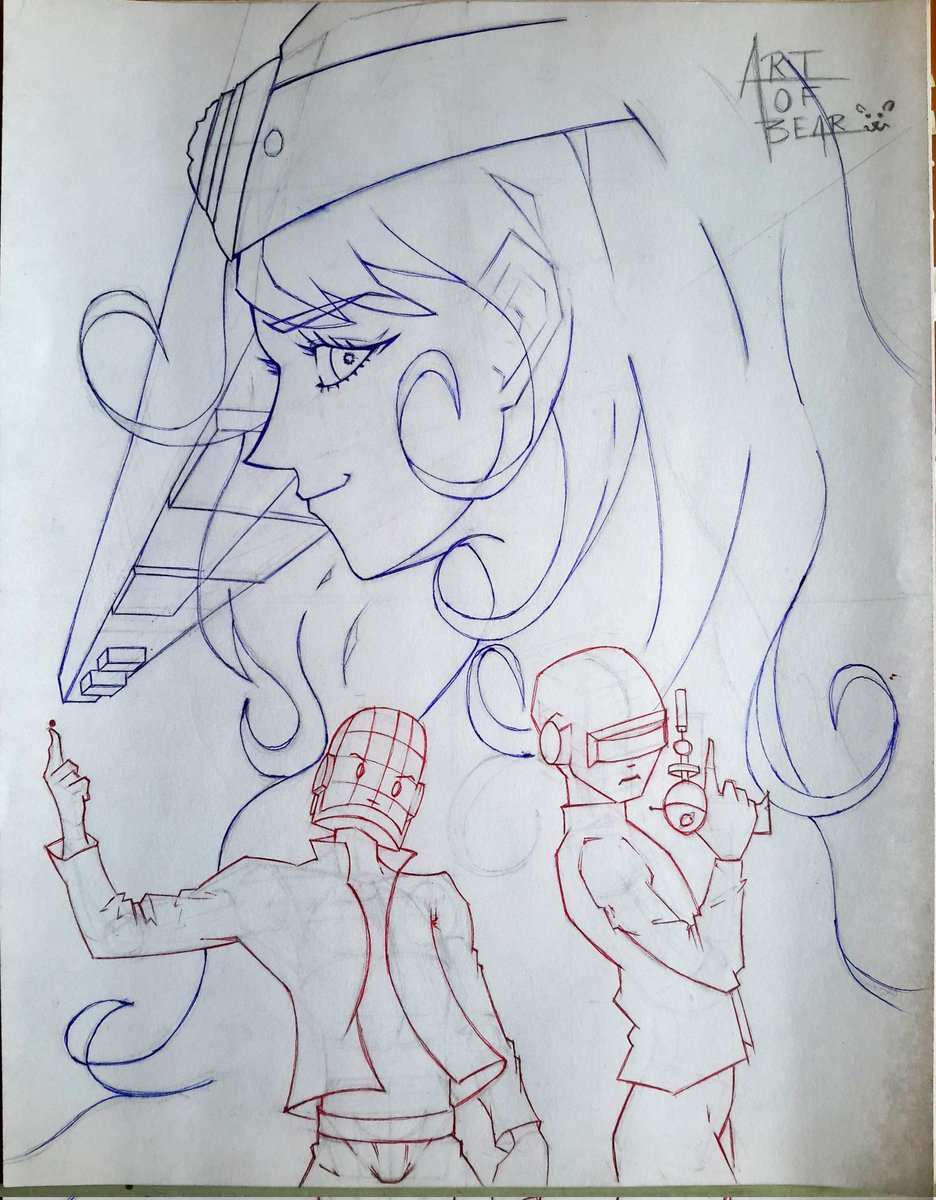 artOFbear8's tweet photo. Fanart inspirado en el dúo Daft Punk 🐻
#draw #dibujo #daftpunk #waifu #digitalart #traditionalart #fanart #artwork #Pencildrawing https://t.co/nwp5AVEX1q