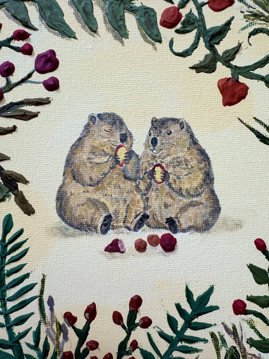 #マーモット村芸術の秋2025 
この子たちは可愛くてお上品な感じ
次は叫んでるの描こうかな