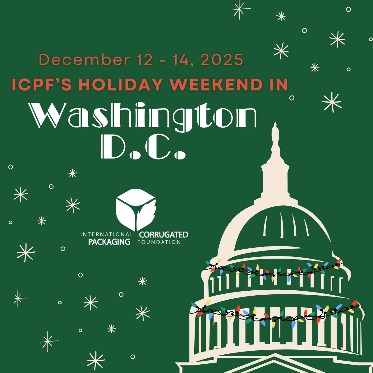 A limited number of spots are still available for @ICPFCareers's very first Holiday Weekend in Washington, D.C. 

Join FBA in supporting ICPF's educational programs and initiatives while enjoying the holiday season in our nation's capital.

Register: tinyurl.com/2m3wfx5t