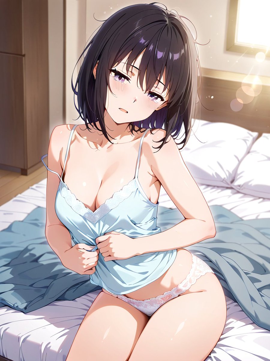 redchan2002's tweet image. #AIランジェリー部
#寝起き娘 　
「おはようございます…」