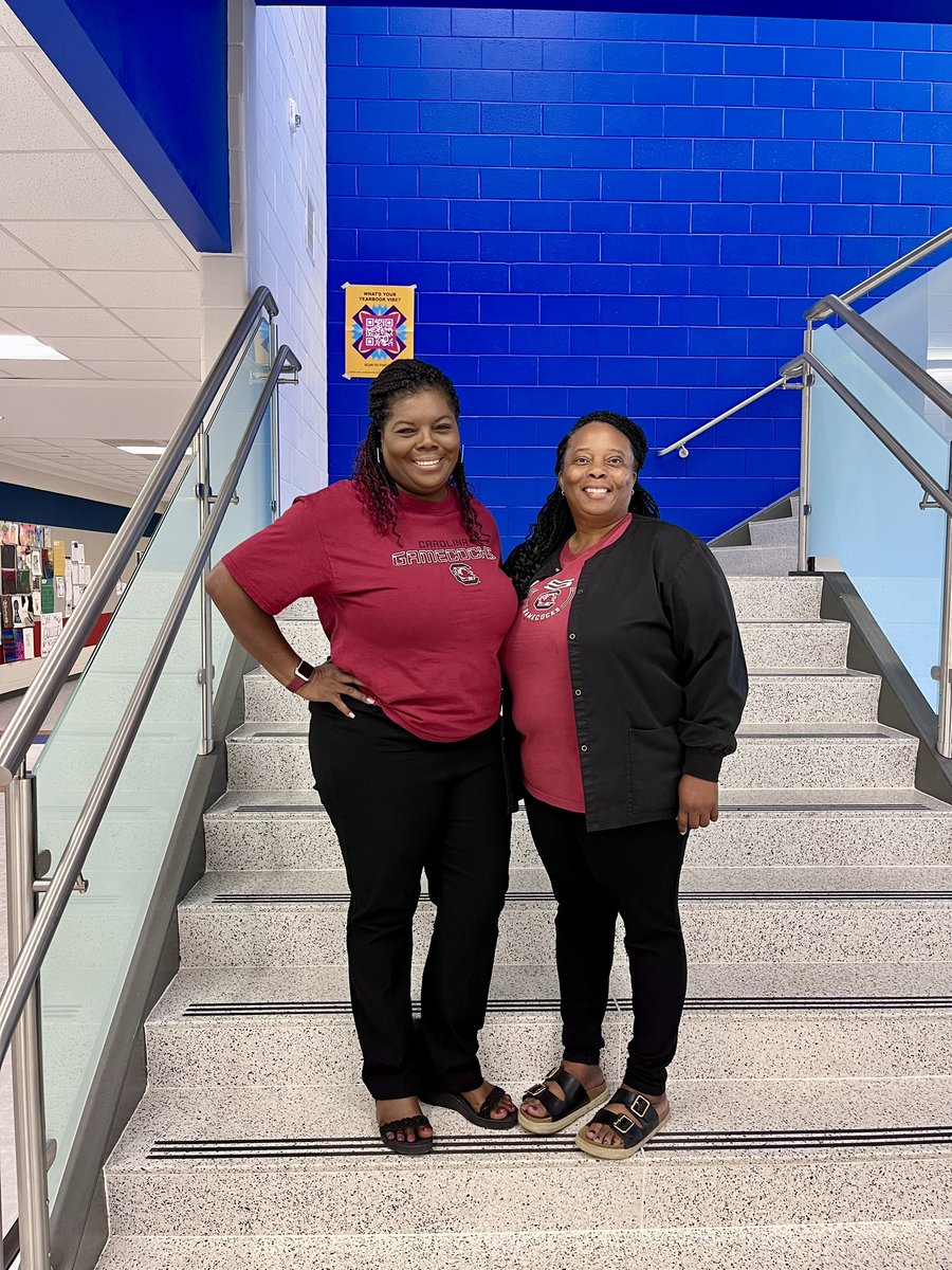 Nurse Jackson &amp; I are kicking off Attendance Spirit Week <a href="/WSHSWarEagles/">Wagener-Salley HS</a> in our Carolina colors. 
#AttendanceCounts