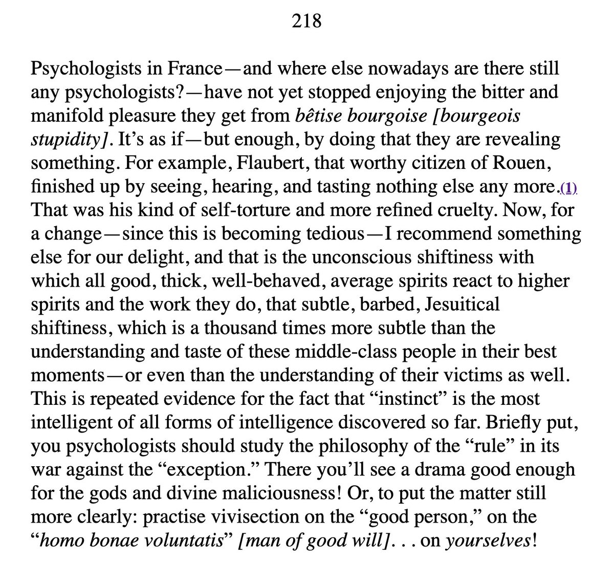 bronzeagemantis's tweet image. Nietzsche on Flaubert and the pleasure he and other French writers of 19th C got from mocking the bourgeois...and a suggestion for a better psychological attack and pleasure...