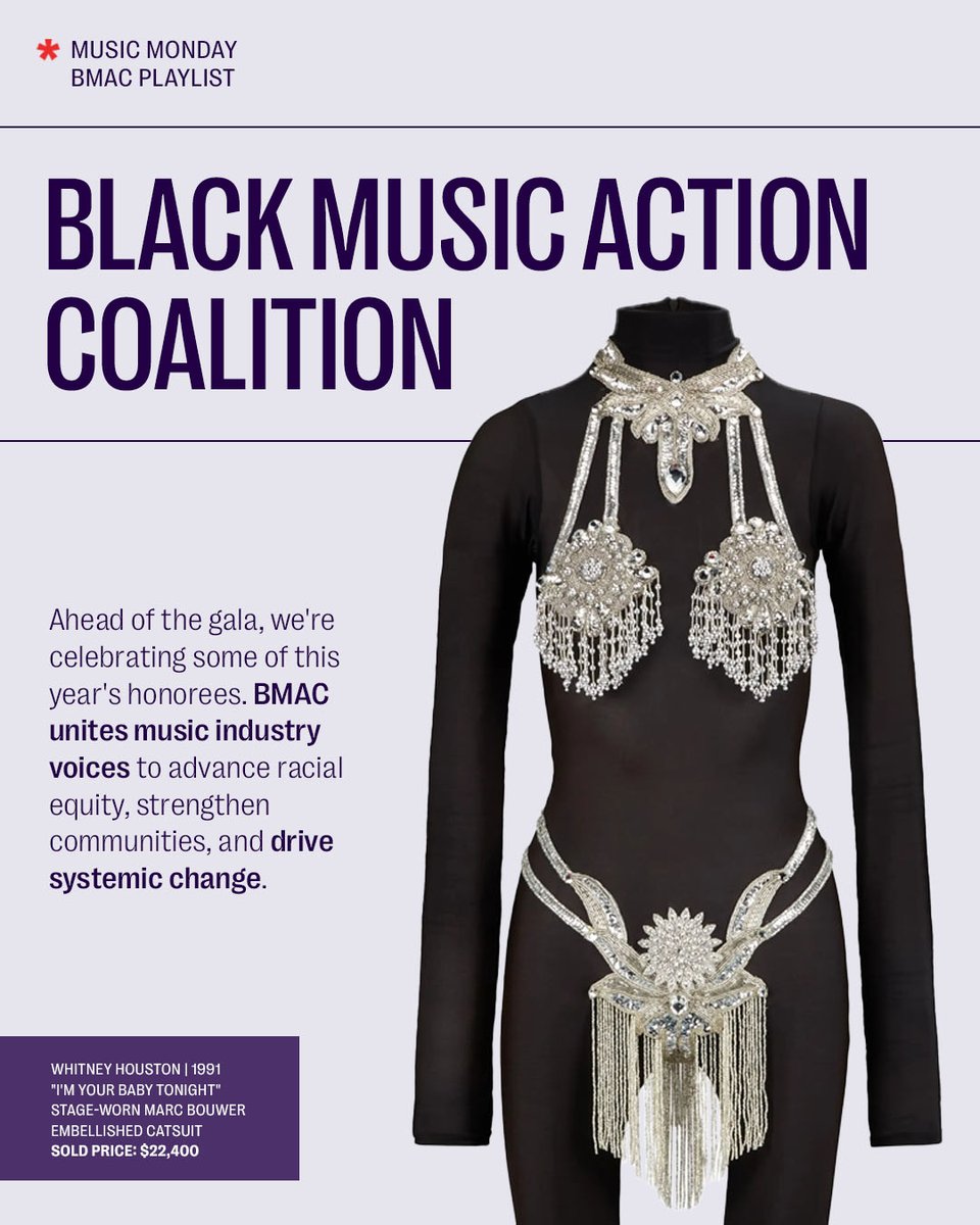 JuliensAuctions's tweet image. This #MusicMonday, we’re shining a spotlight on the artists and leaders being honored at the Black Music Action Coalition Gala on September 18. 

In celebration, dive into our curated @Spotify playlist, featuring this year’s honorees and members, to discover some of their