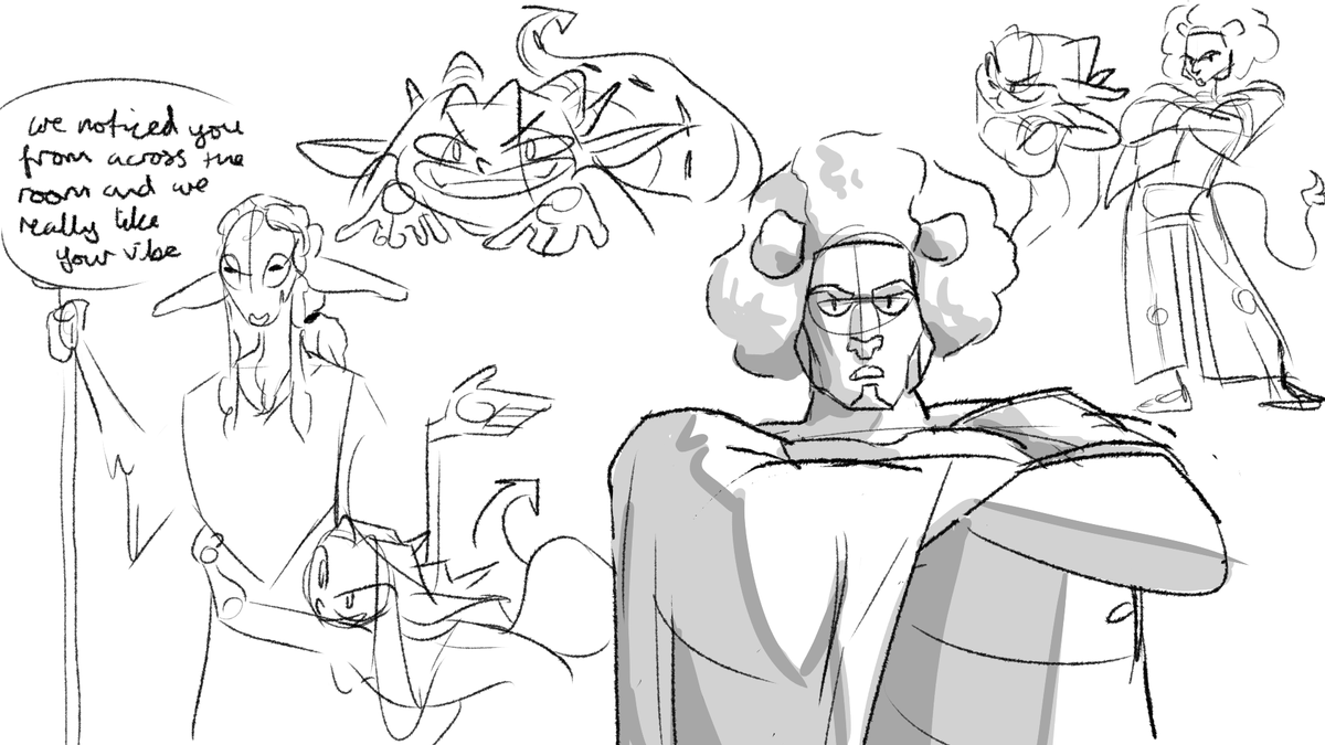 echoofspaghetti's tweet photo. sketches from when I infiltrated my friend's DnD campaign from afar >:D https://t.co/a6Lau0A9kz