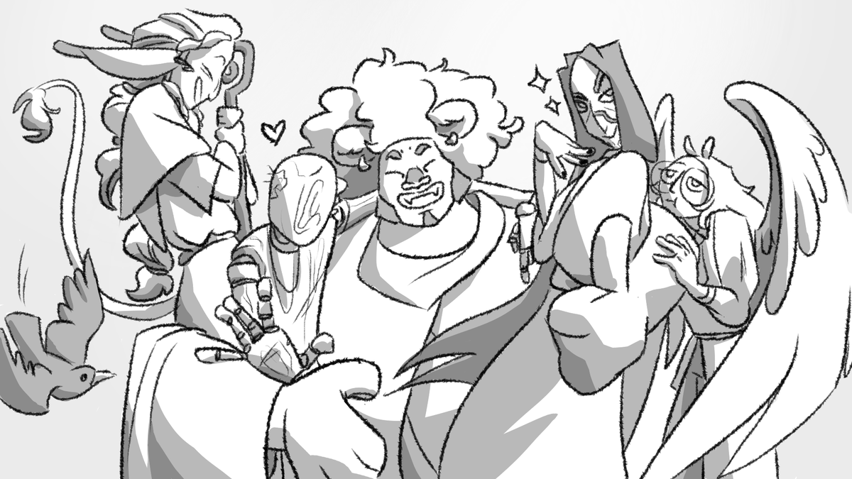 echoofspaghetti's tweet photo. sketches from when I infiltrated my friend's DnD campaign from afar >:D https://t.co/a6Lau0A9kz